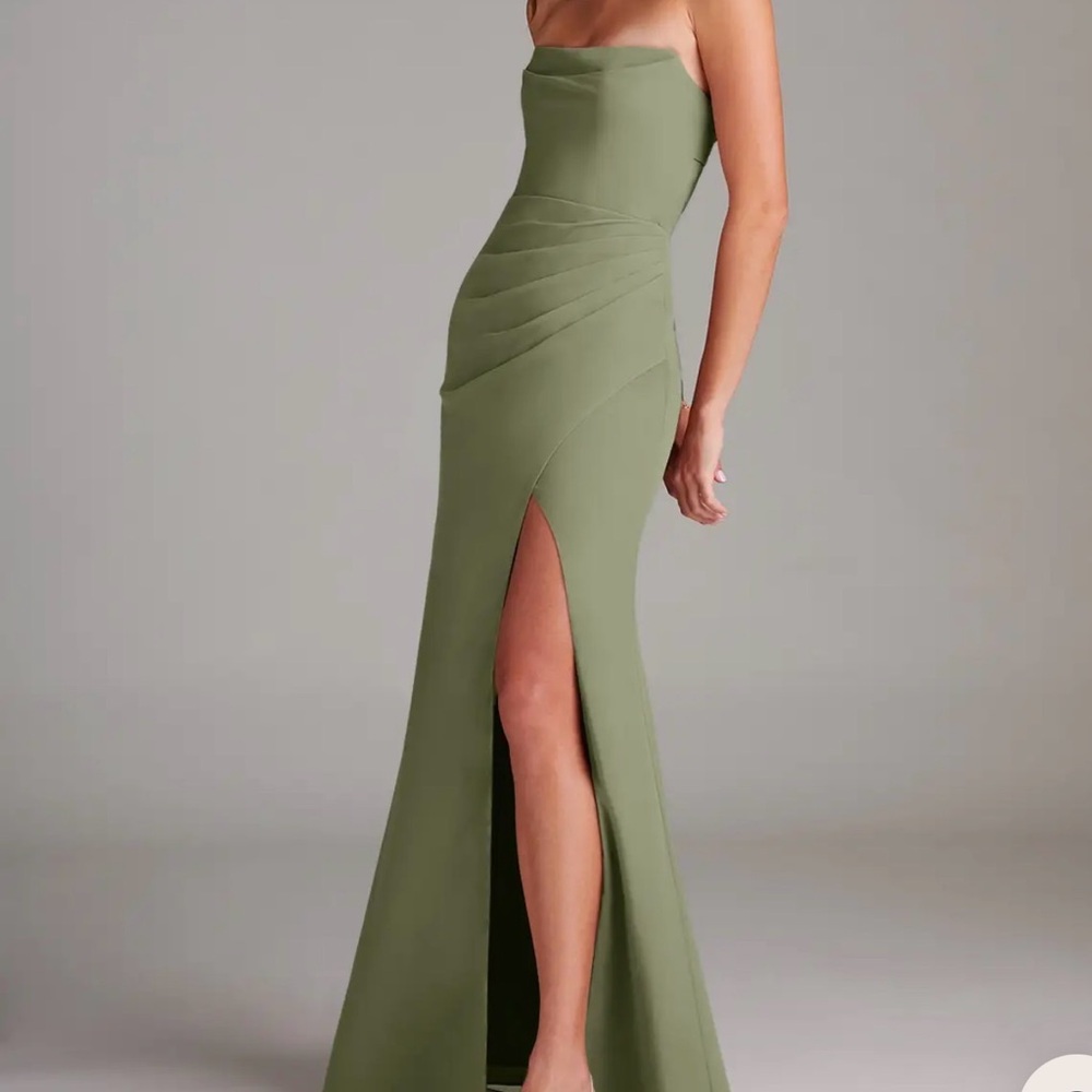 Azazie Chiffon Leonis Dress - pistachio